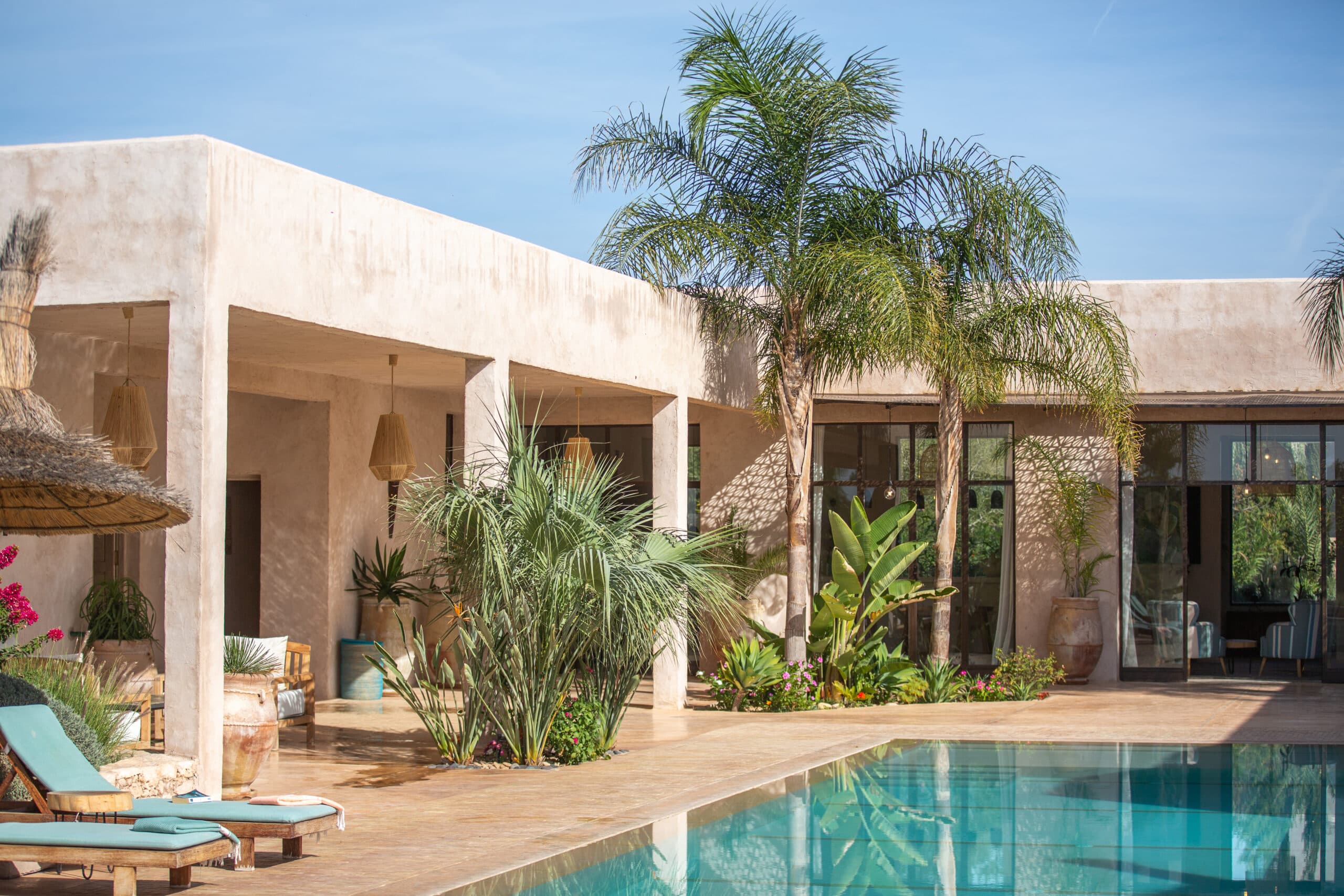 gardens and palms at the villa